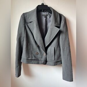 Ann Taylor Gray Double-Breasted Blazer